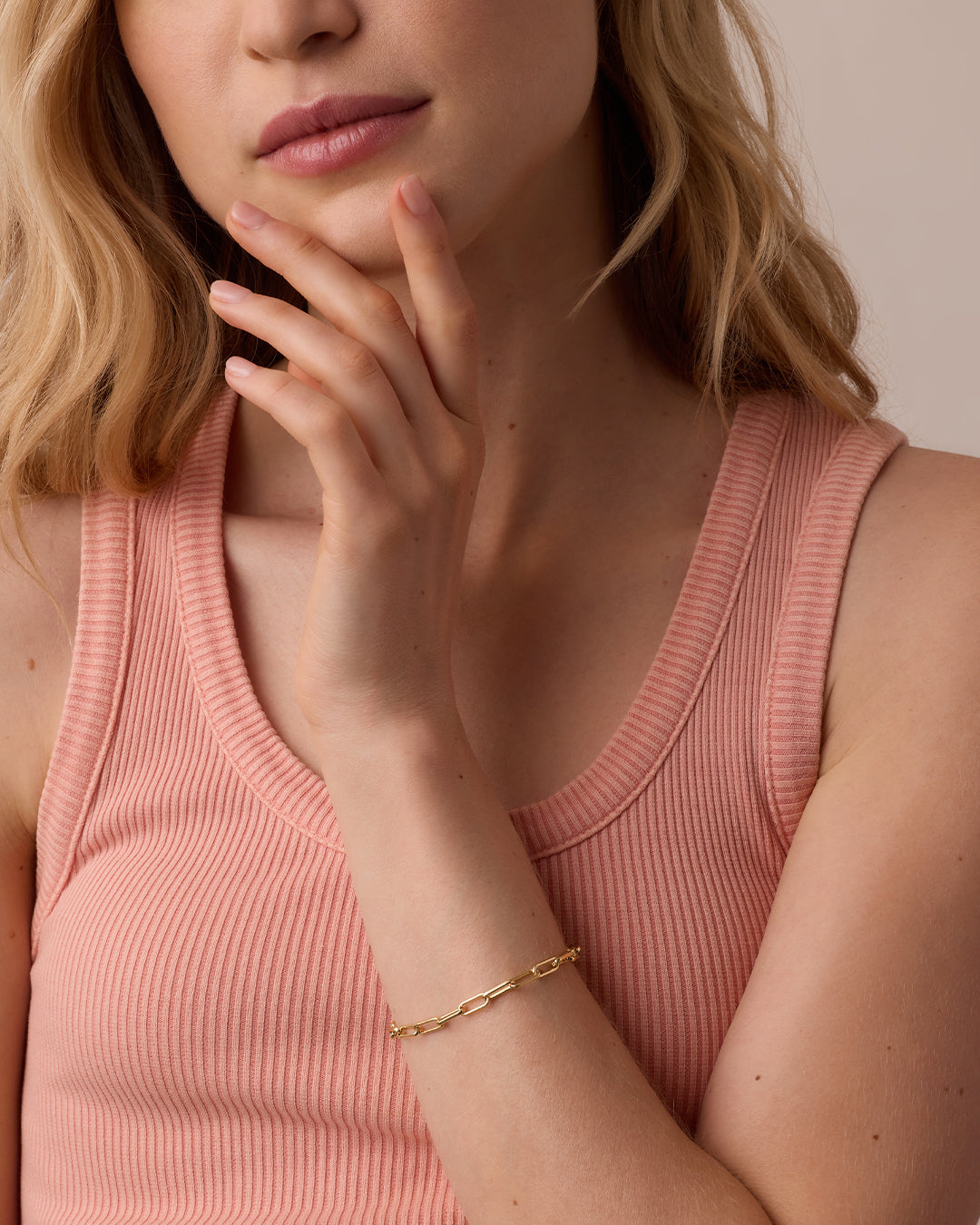 Parker Bracelet Chain link bracelet || option::18k Gold Plated