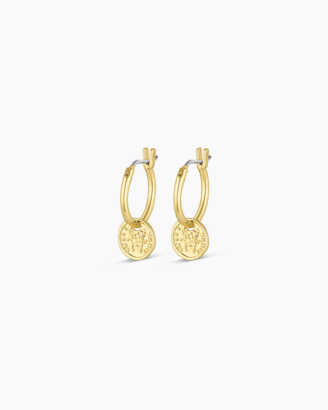 Ana Coin Huggies || option::18k Gold Plated