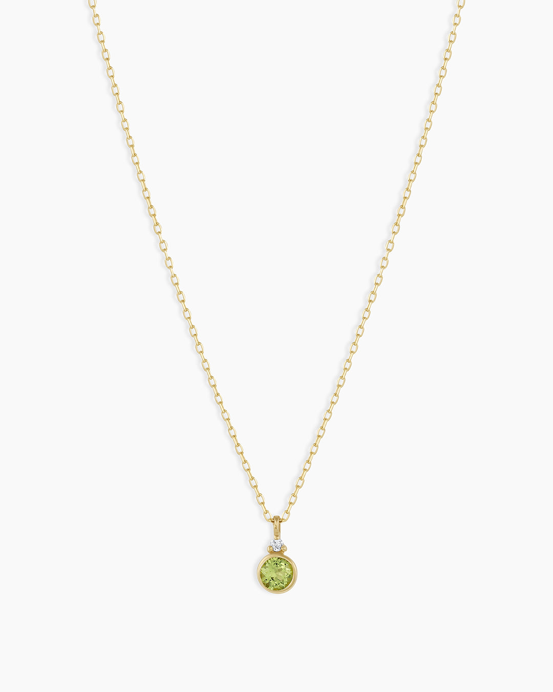 Peridot Birthstone Necklace August Birthstone Necklace || option::14k Solid Gold, Peridot - August