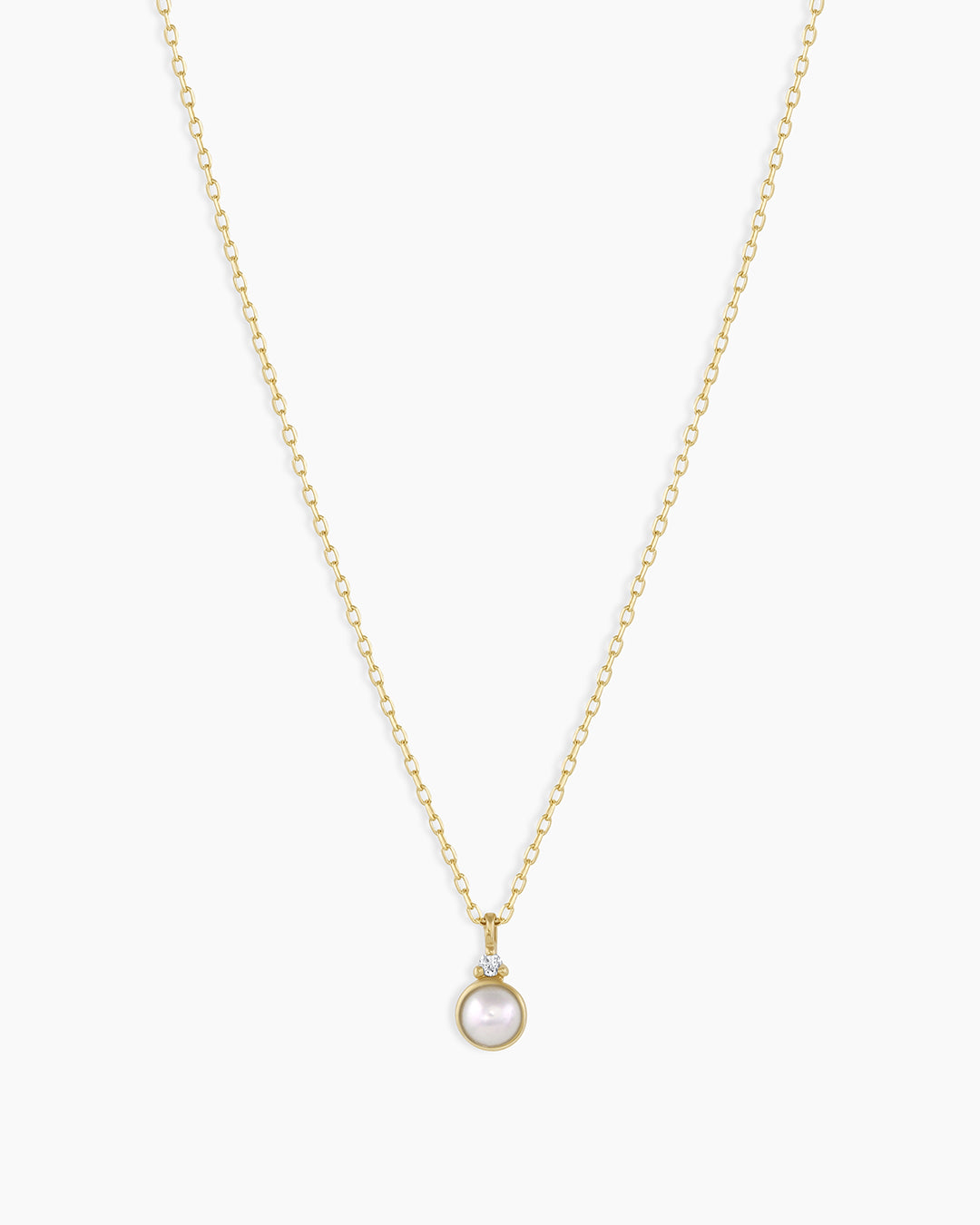 Pearl Birthstone Necklace June Birthstone Necklace || option::14k Solid Gold, Pearl - June