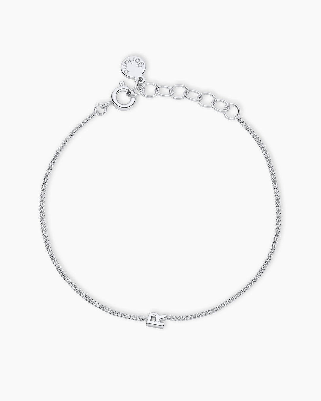 Wilder Mini Alphabet Bracelet || option:: Silver Plated, R