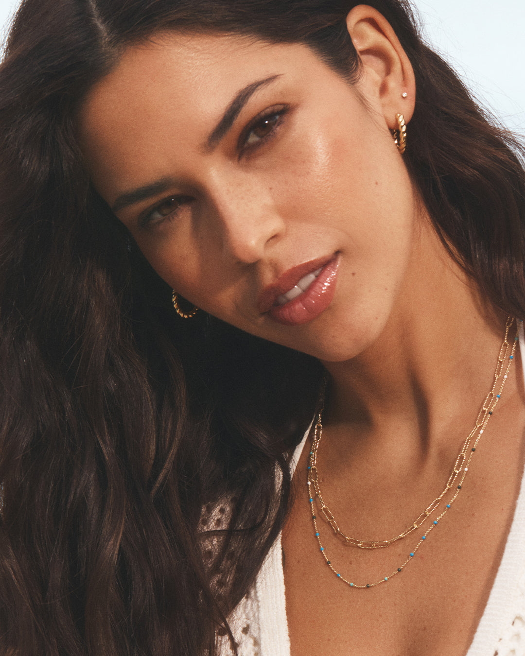 Capri Necklace || option::18k Gold Plated, Laguna || set::capri-necklace-laguna-stl