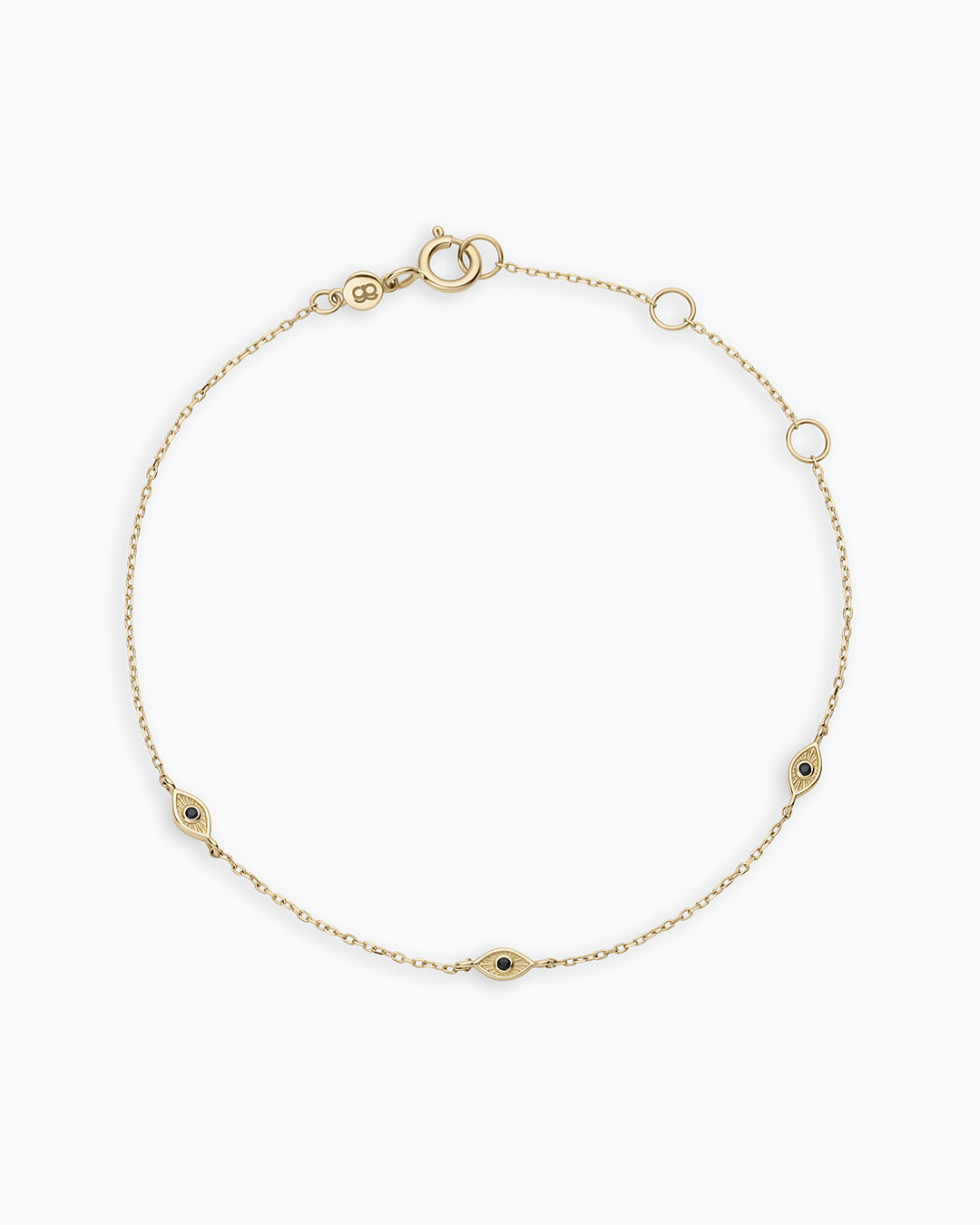 Black Onyx Evil Eye Bracelet || option::14k Solid Gold, Black Onyx