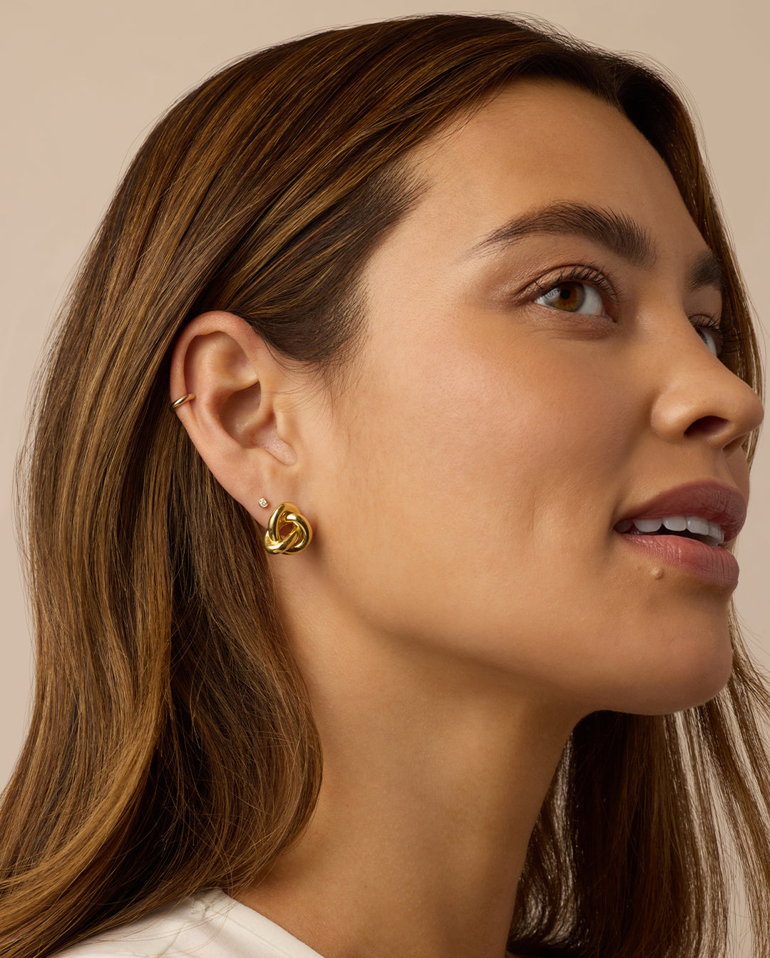 Infinity Knot Studs || option::18k Gold Plated