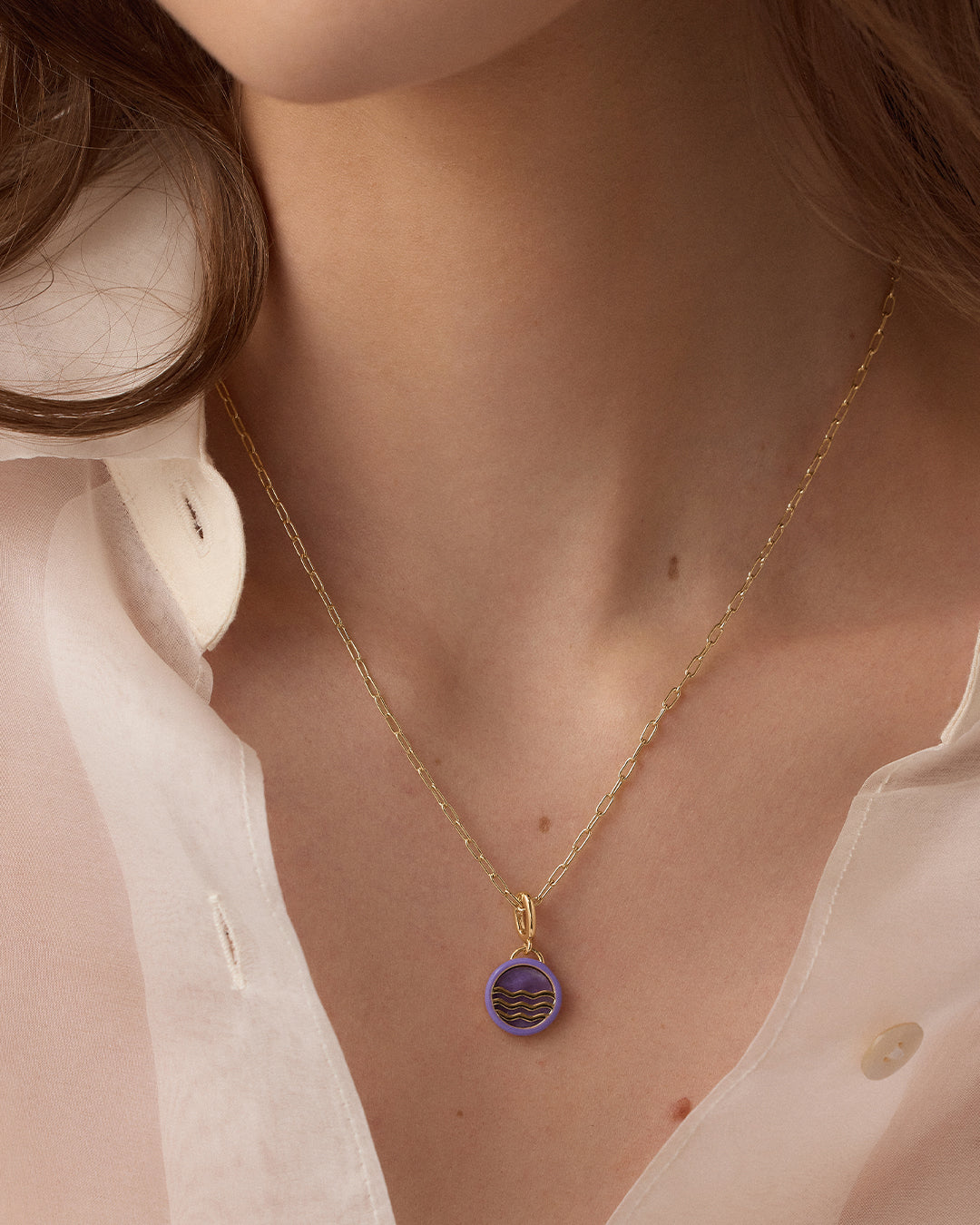 Power Gemstone Tranquility Parker Charm || option::18k Gold Plated
