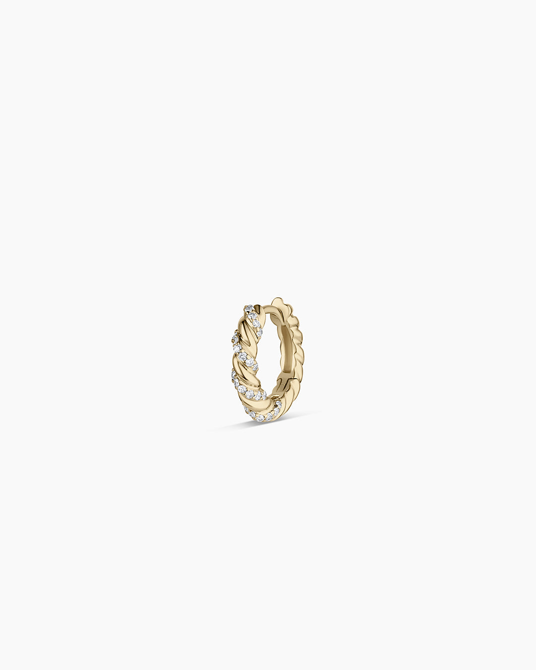 Diamond Crew Single Huggie || option::14k Solid Gold