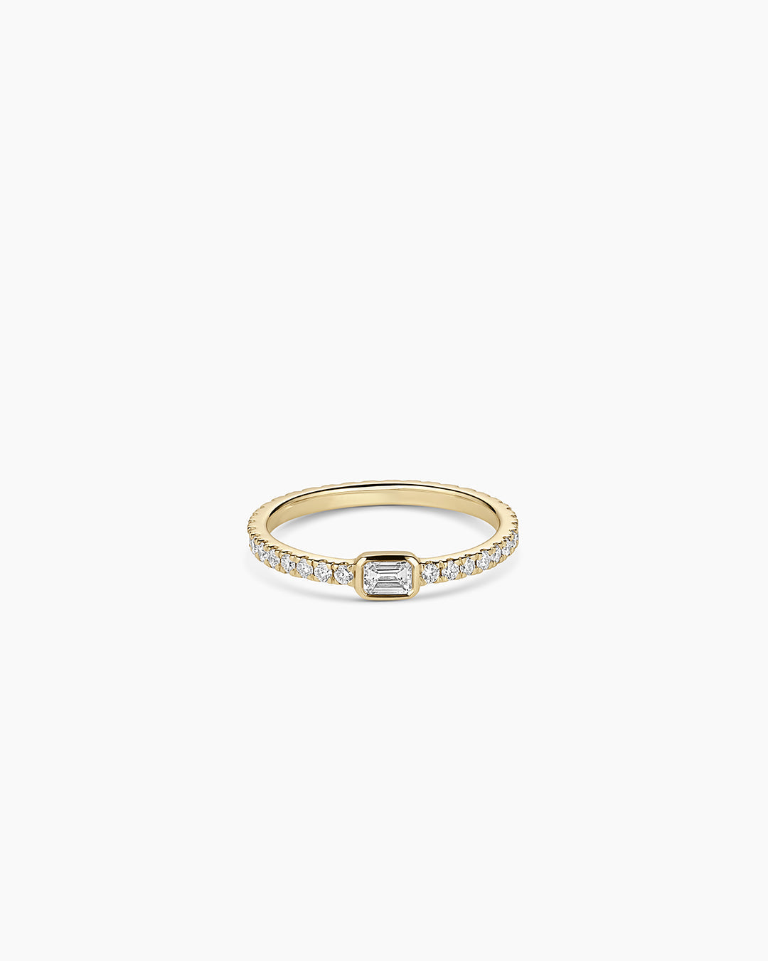 Lab Grown Diamond Emerald Eternity Ring || option::14k Solid Gold