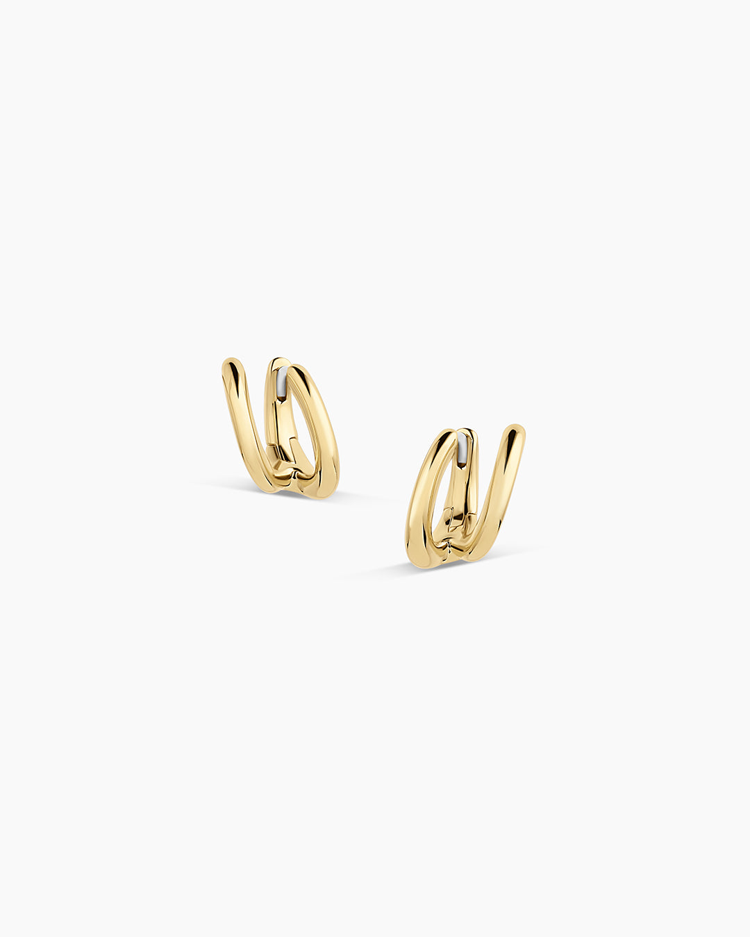 Taner Double Huggie || option::18k Gold Plated
