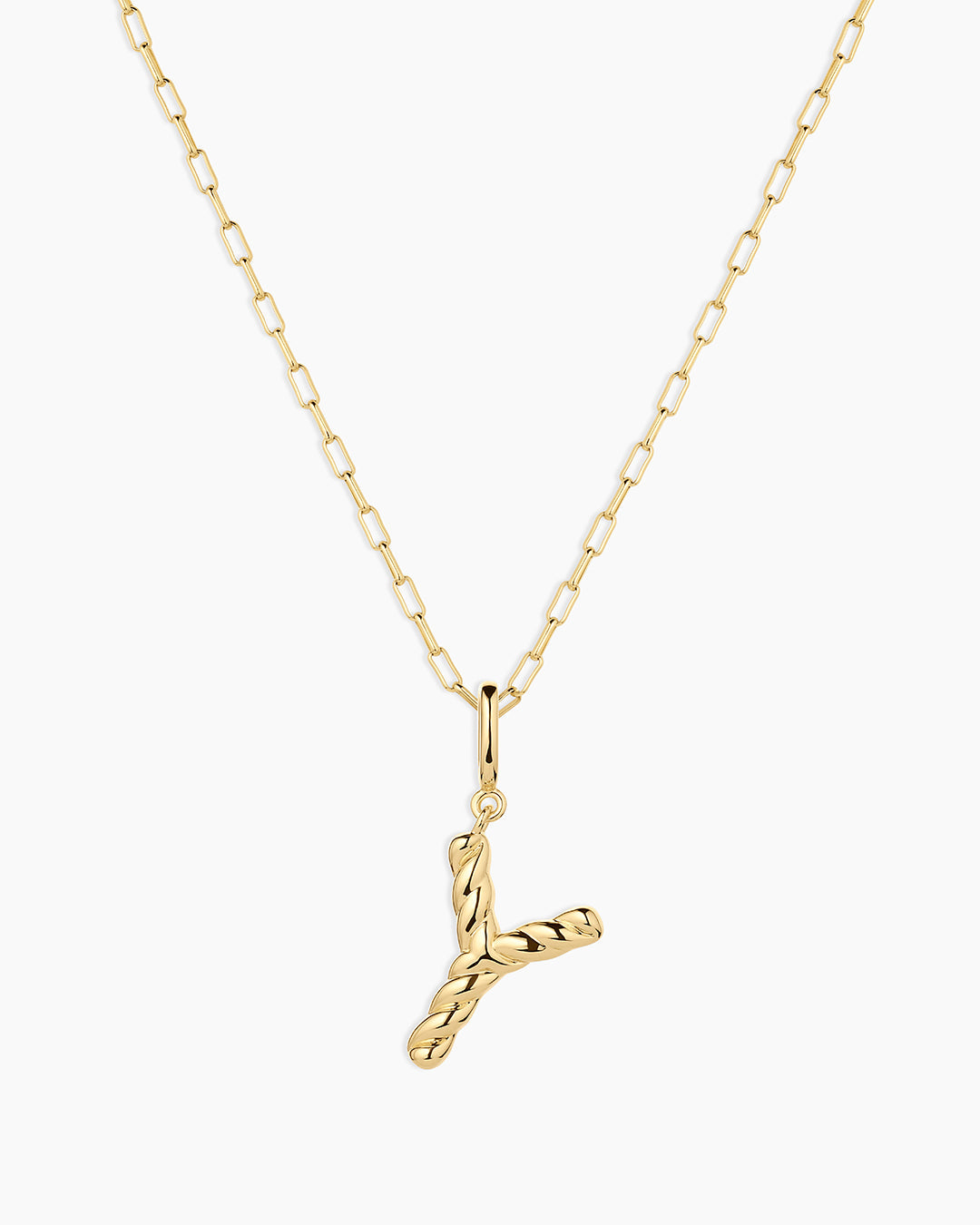 Crew Alphabet Statement Charm Necklace || option::18k Gold Plated, Y