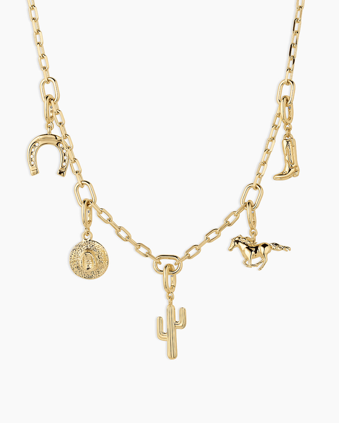 Western Parker Charm Necklace || option::18k Gold Plated