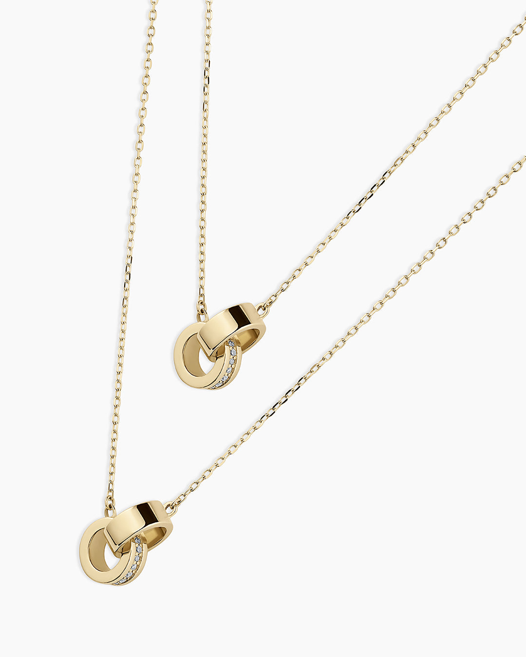 Diamond Bond Interlocking Rose Necklace || option::14k Solid Gold, Set
