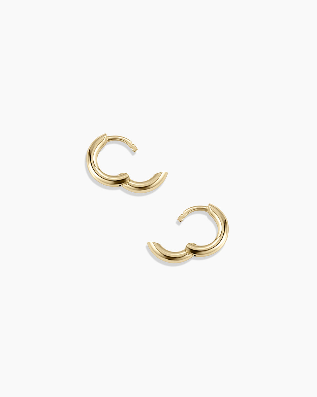 14k Gold Everyday Huggies || option::14k Solid Gold, 9mm