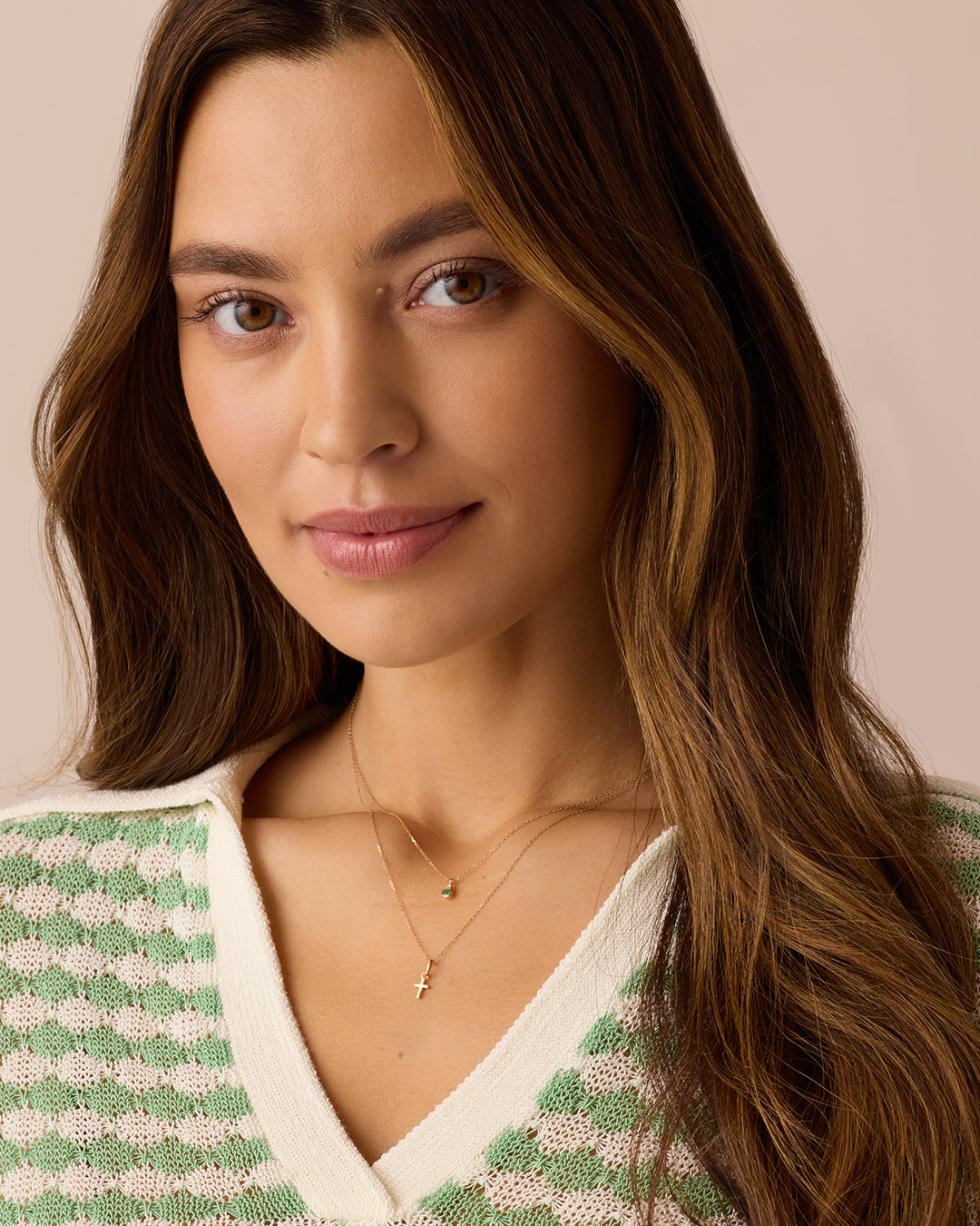 14k Gold Cross Charm || option::14k Solid Gold