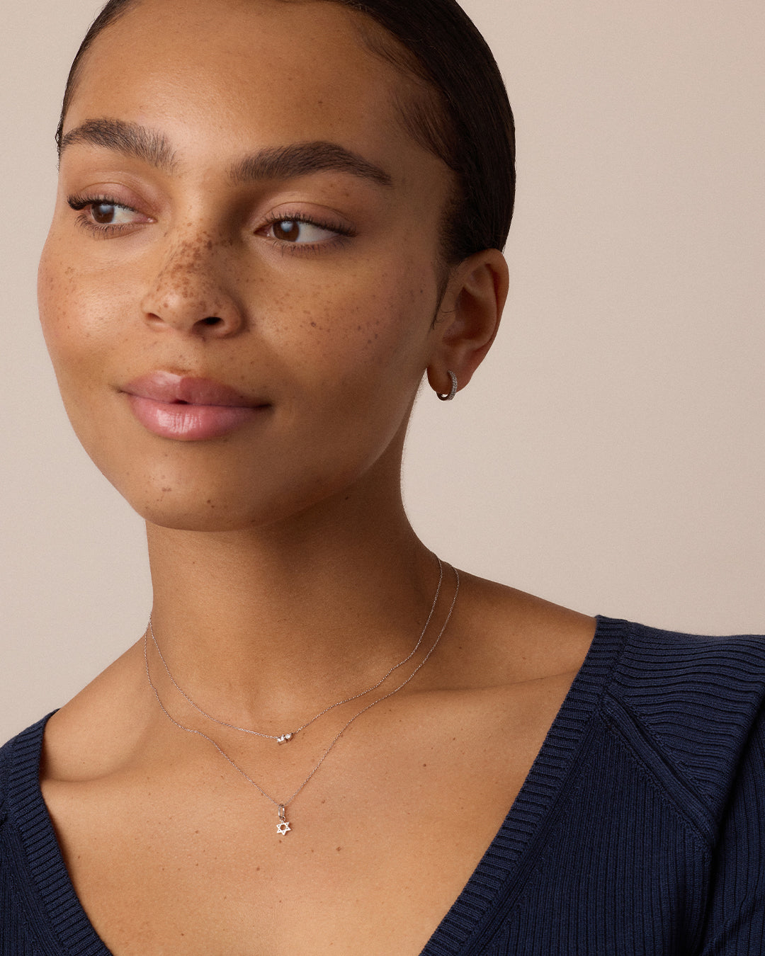 14k Gold Star of David Charm || option::14k Solid White Gold
