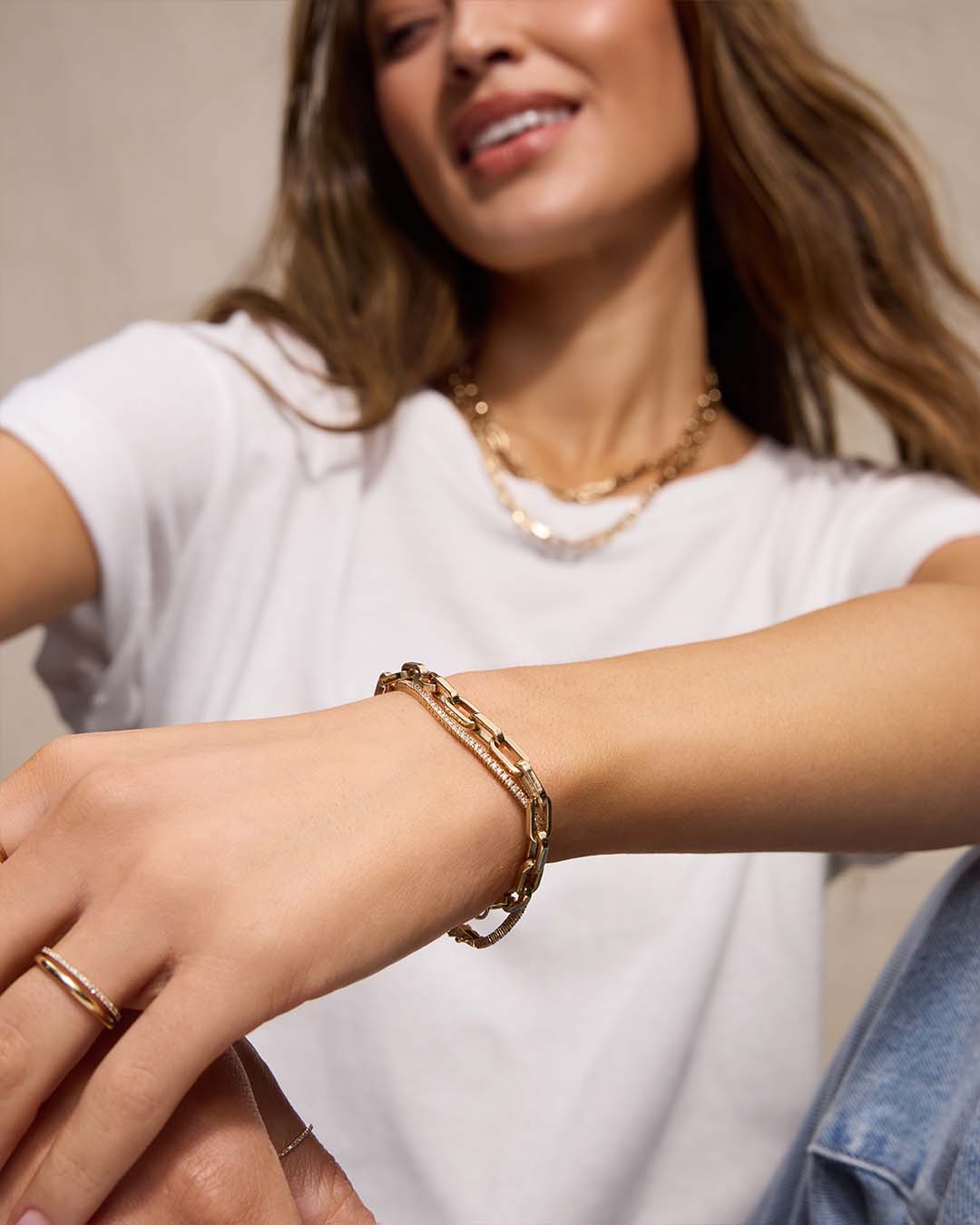 14k Gold Parker Luxe Bracelet || option::14k Solid Gold, 7 5/8 in.