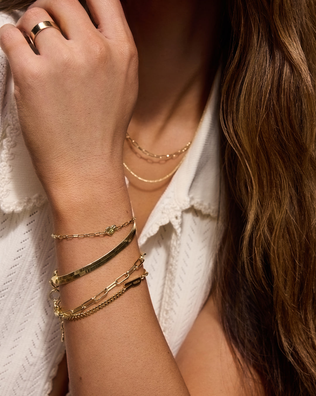 Birthstone Heart Bracelet || option::18k Gold Plated, Peridot - August