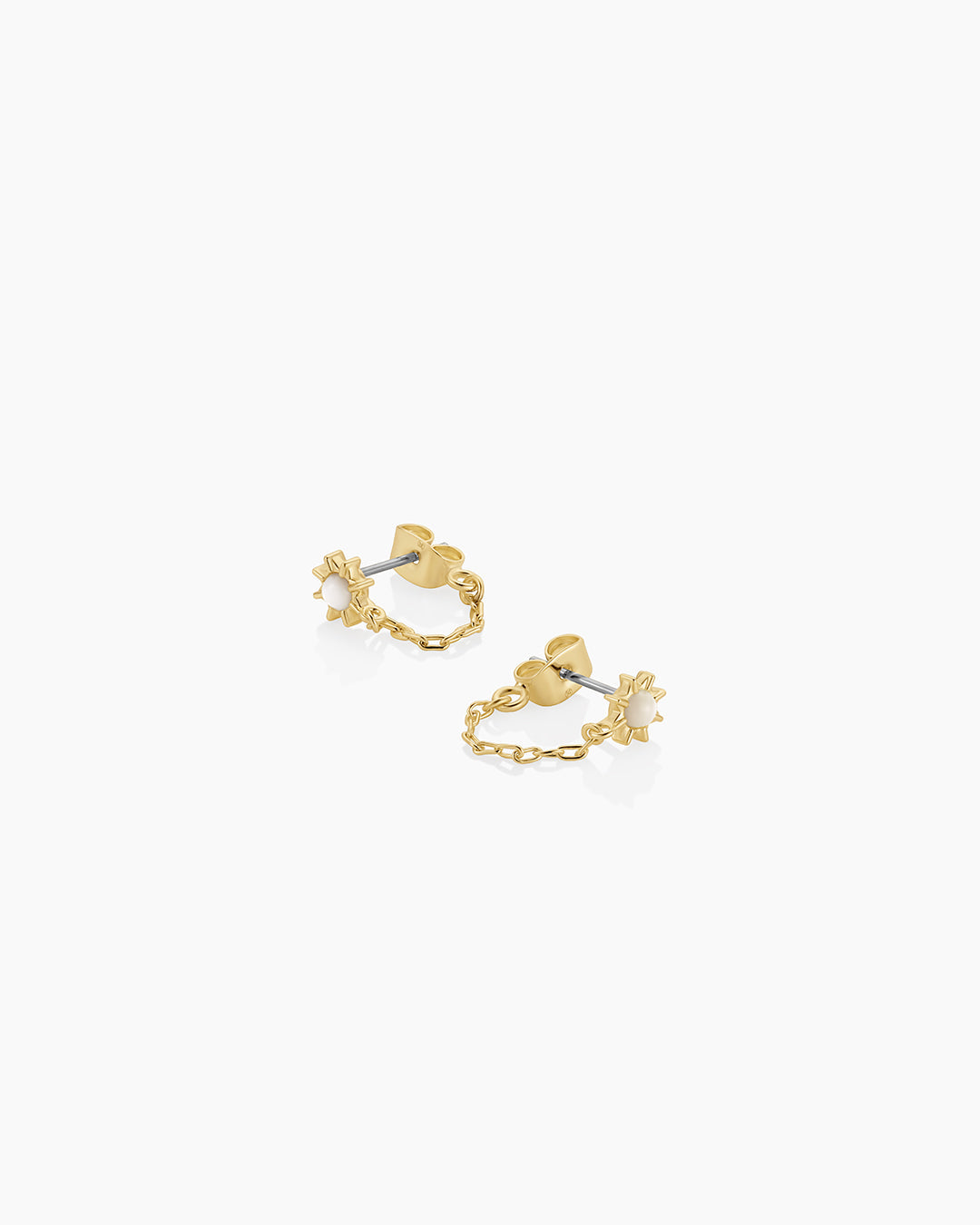 Sun Chain Huggies || option::18k Gold Plated