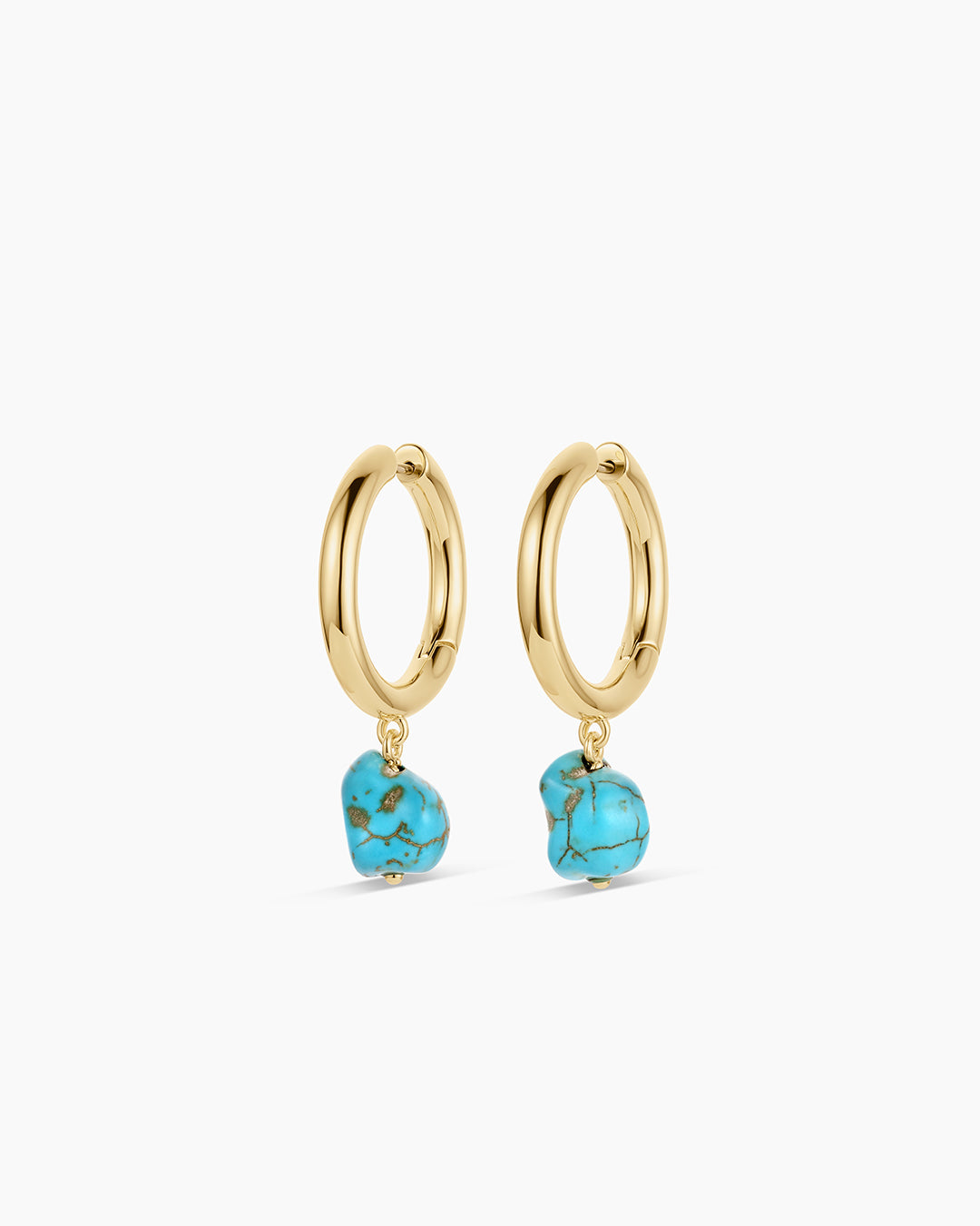 Turquoise Cove Hoops || option::18k Gold Plated