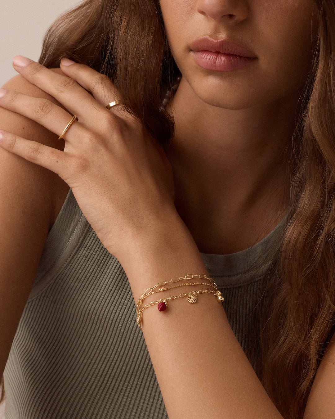 Summer Mini Charm Bracelet || option::18k Gold Plated || set::summer-charm-stl