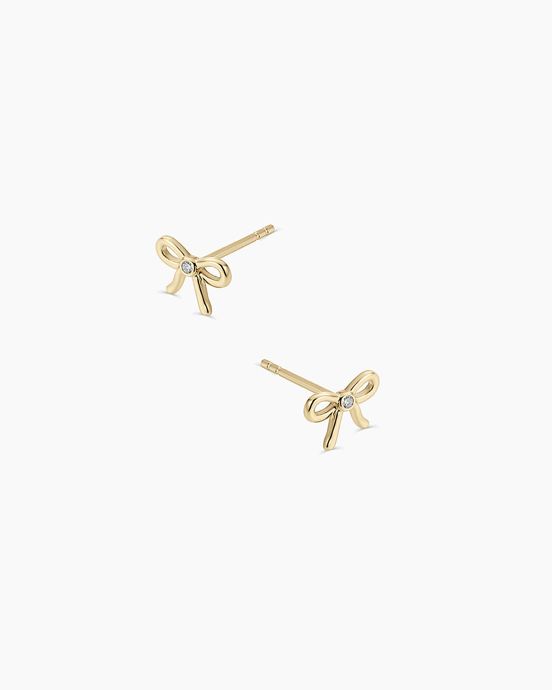 Diamond Put a Bow on it Studs || option::14k Solid Gold