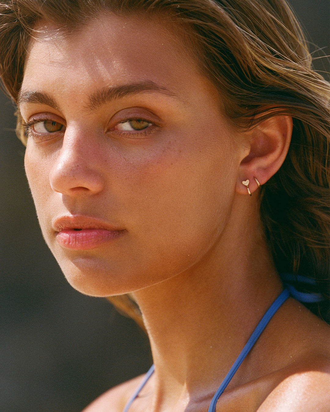 14k Gold Crew Huggies 8mm || option::14k Solid Gold