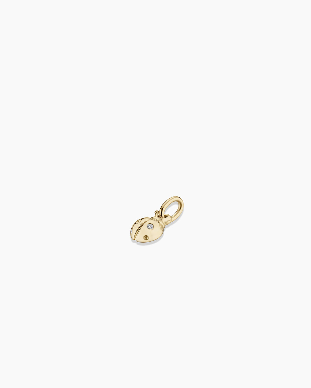 Diamond Ladybug Charm || option::14k Solid Gold