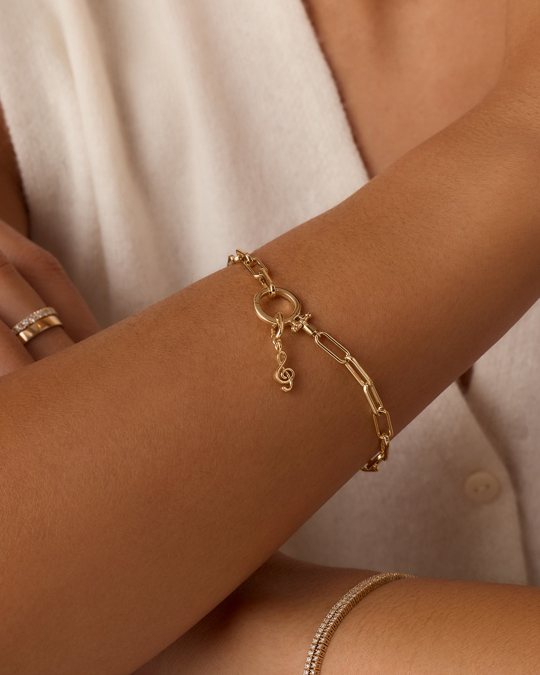 Clef Parker Charm || option::18k Gold Plated