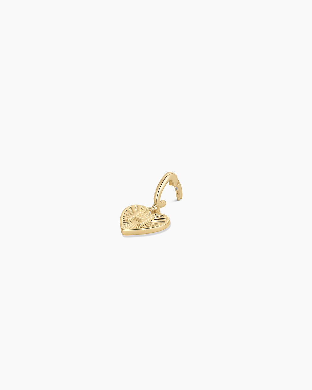 Vintage Heart Alphabet Parker Charm - H || option::18k Gold Plated, H