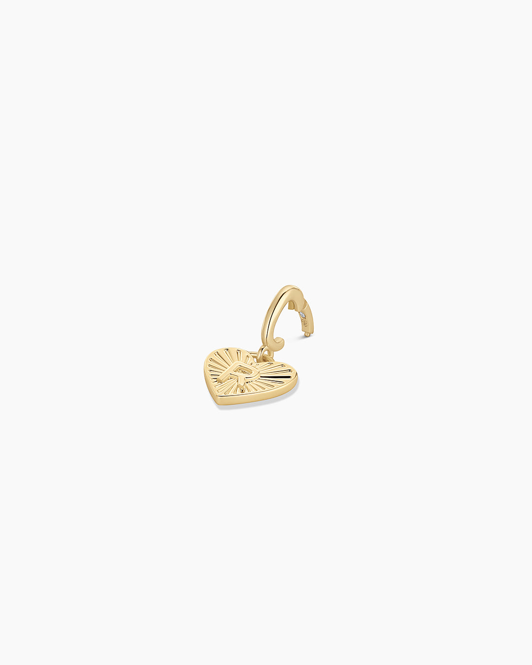 Vintage Heart Alphabet Parker Charm - R || option::18k Gold Plated, R