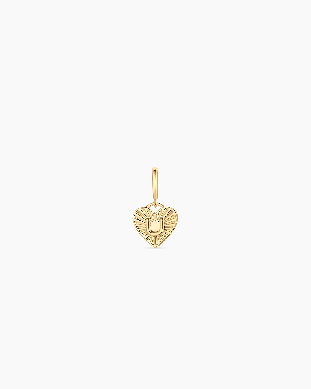 Vintage Heart Alphabet Parker Charm - U || option::18k Gold Plated, U