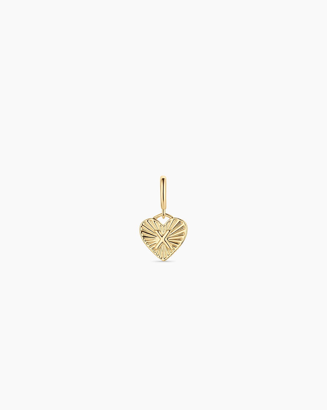 Vintage Heart Alphabet Parker Charm - X || option::18k Gold Plated, X