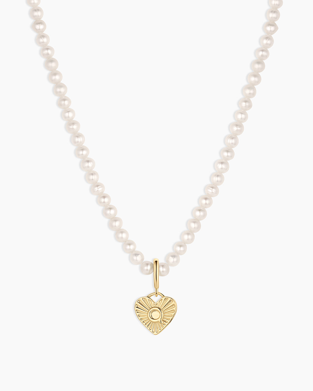 Vintage Heart Alphabet Charm Necklace - Q || option::18k Gold Plated, Q