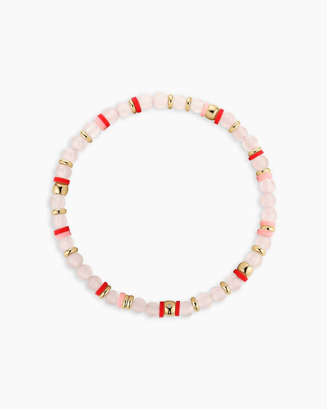 Power Gemstone Harbor Bracelet - Rose Quartz || option::18k Gold Plated, Rose Quartz