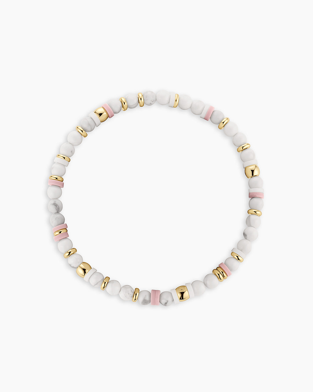 Power Gemstone Harbor Bracelet - Howlite || option::18k Gold Plated, Howlite