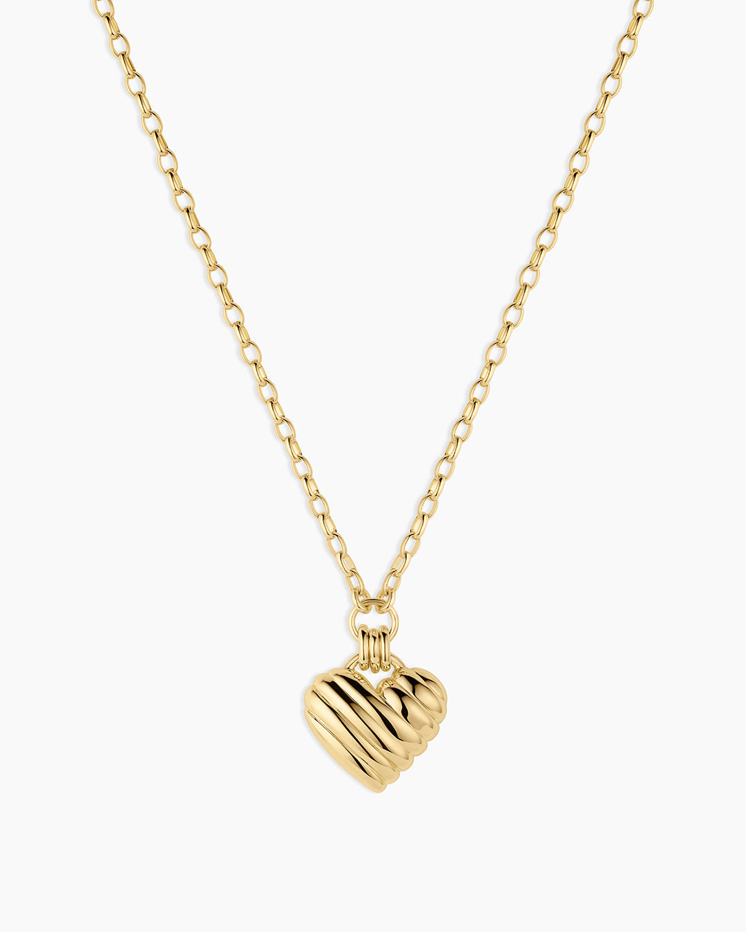 Campbell Heart Pendant Necklace || option::18k Gold Plated