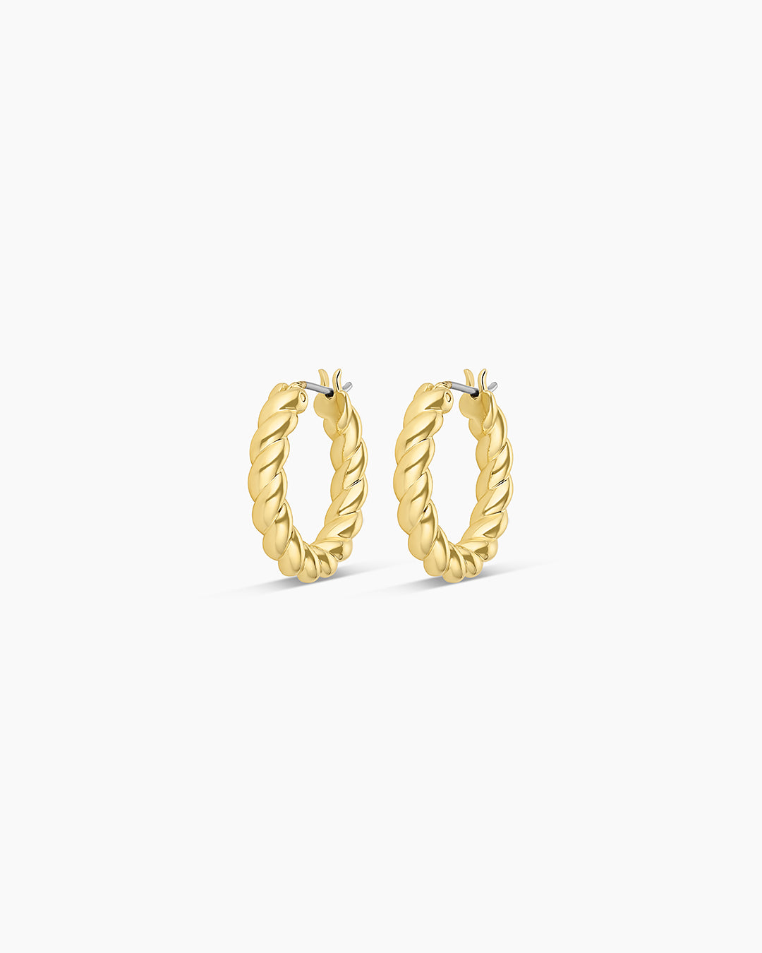 Crew Hoops Twisted 18k Gold Plated hoops || option::18k Gold Plated