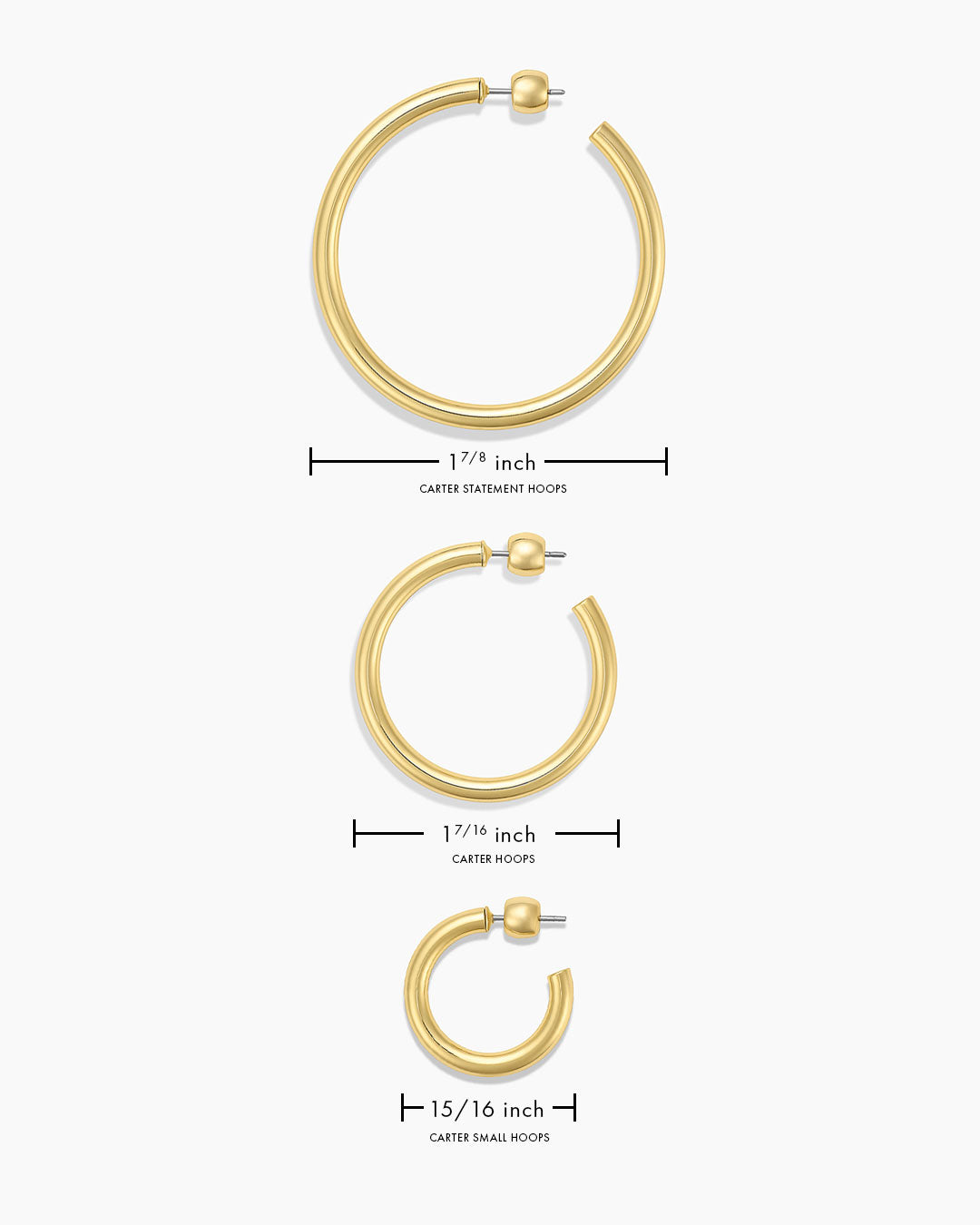 Carter Small Hoops || option::18k Gold Plated