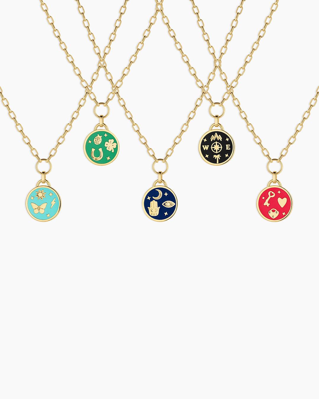 All enamel charm necklaces