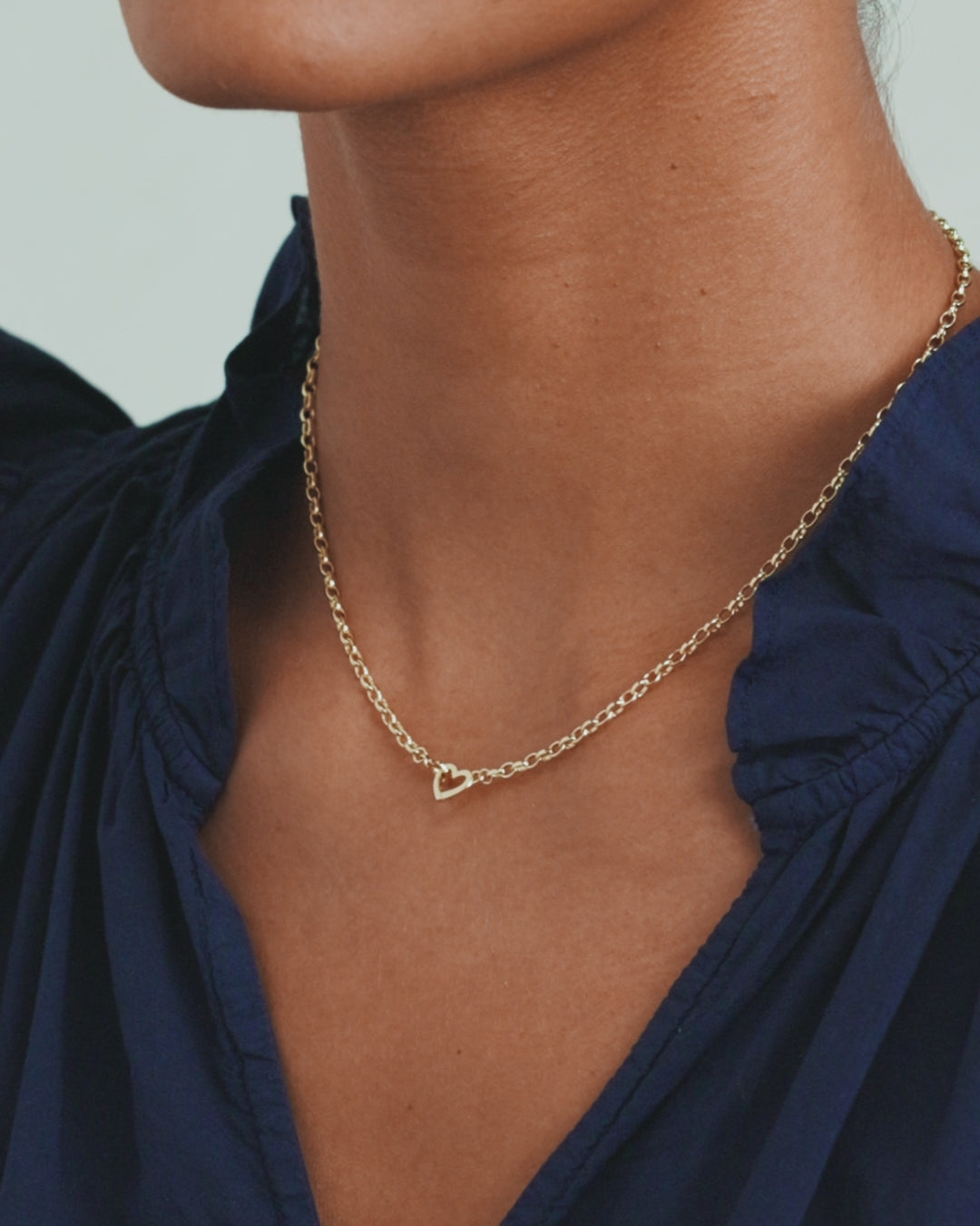 Parker Heart Mini Necklace || option::18k Gold Plated