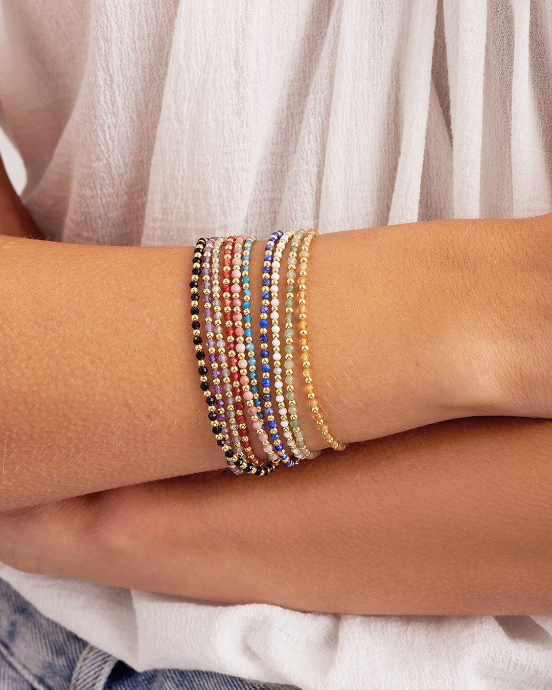 Power Gemstone Brooks Bracelet for Tranquility || option::18k Gold Plated, Amethyst - Tranquility