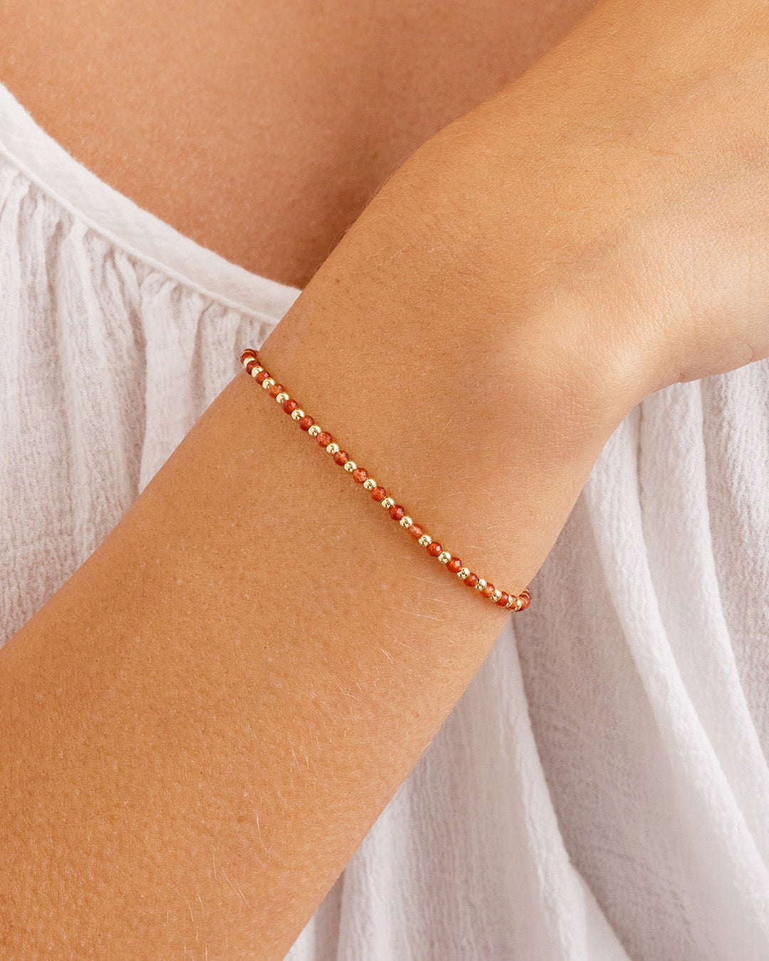 Power Gemstone Brooks Bracelet for Confidence || option::18k Gold Plated, Orange Agate - Confidence