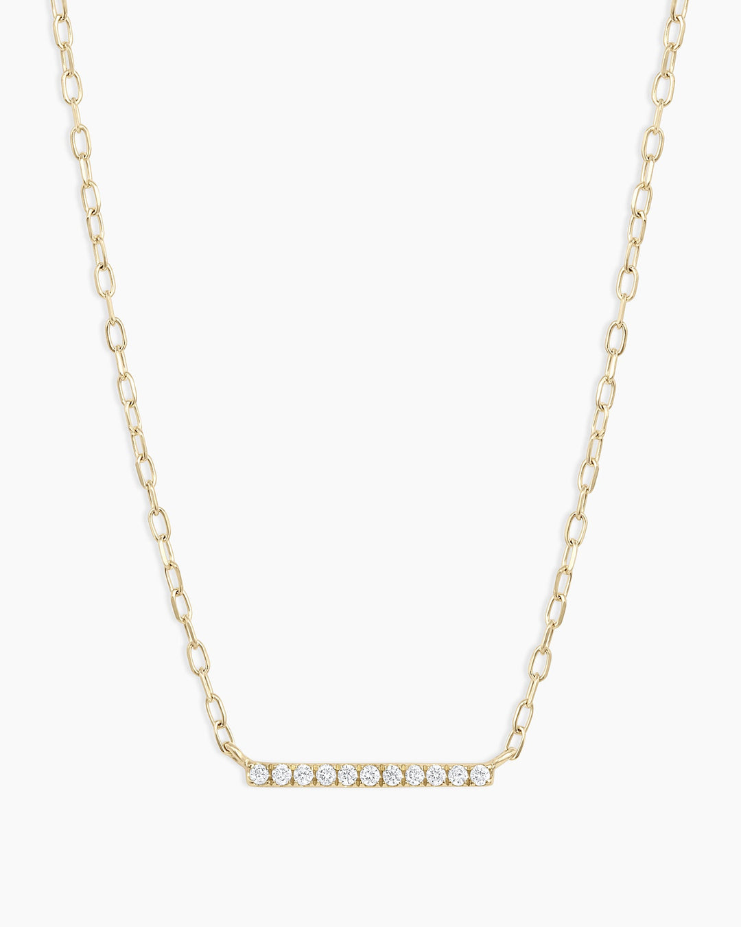 Diamond Bar Necklace || option::14k Solid Gold