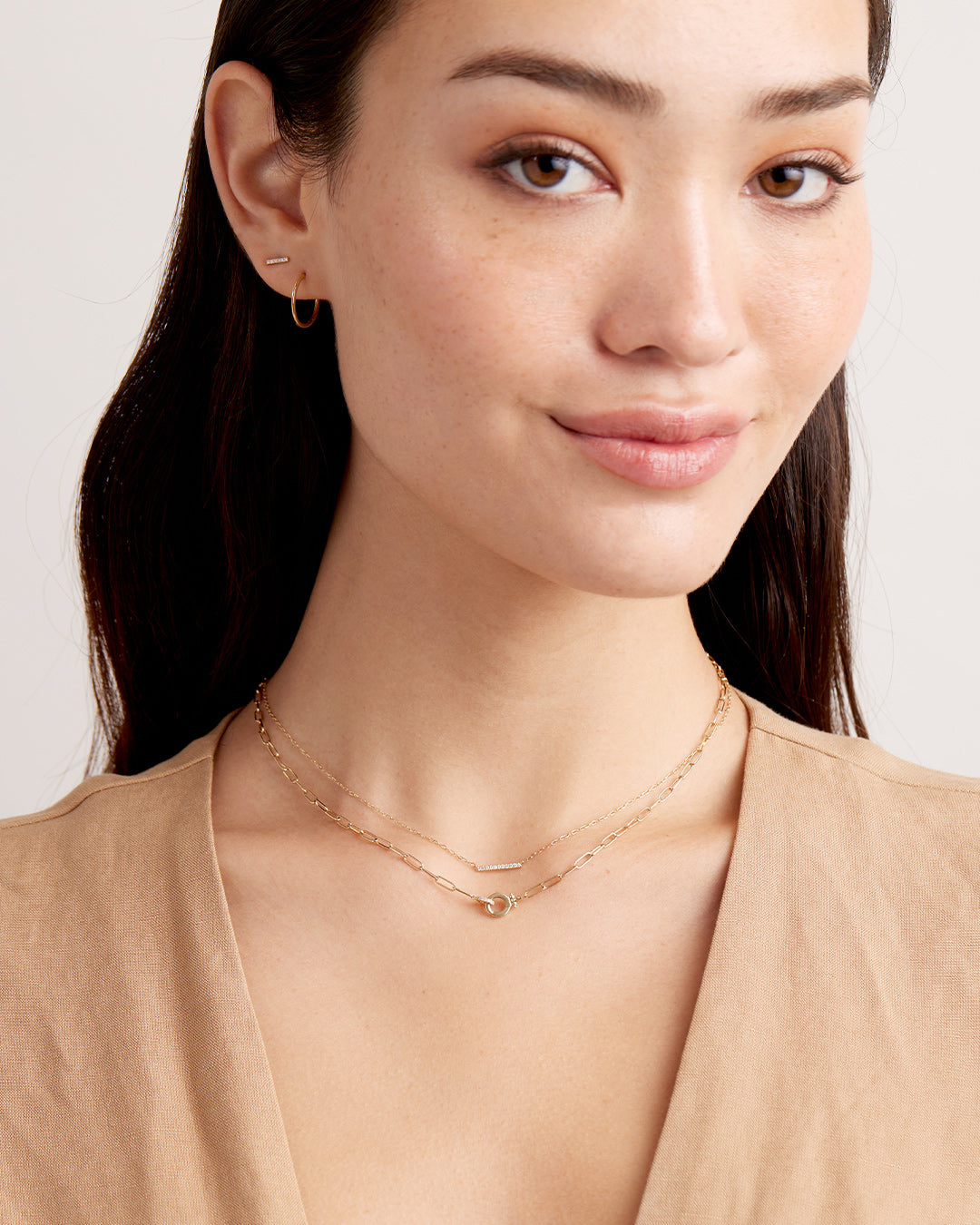 Diamond Bar Necklace || option::14k Solid Gold || set::diamond-bar-necklace-stl