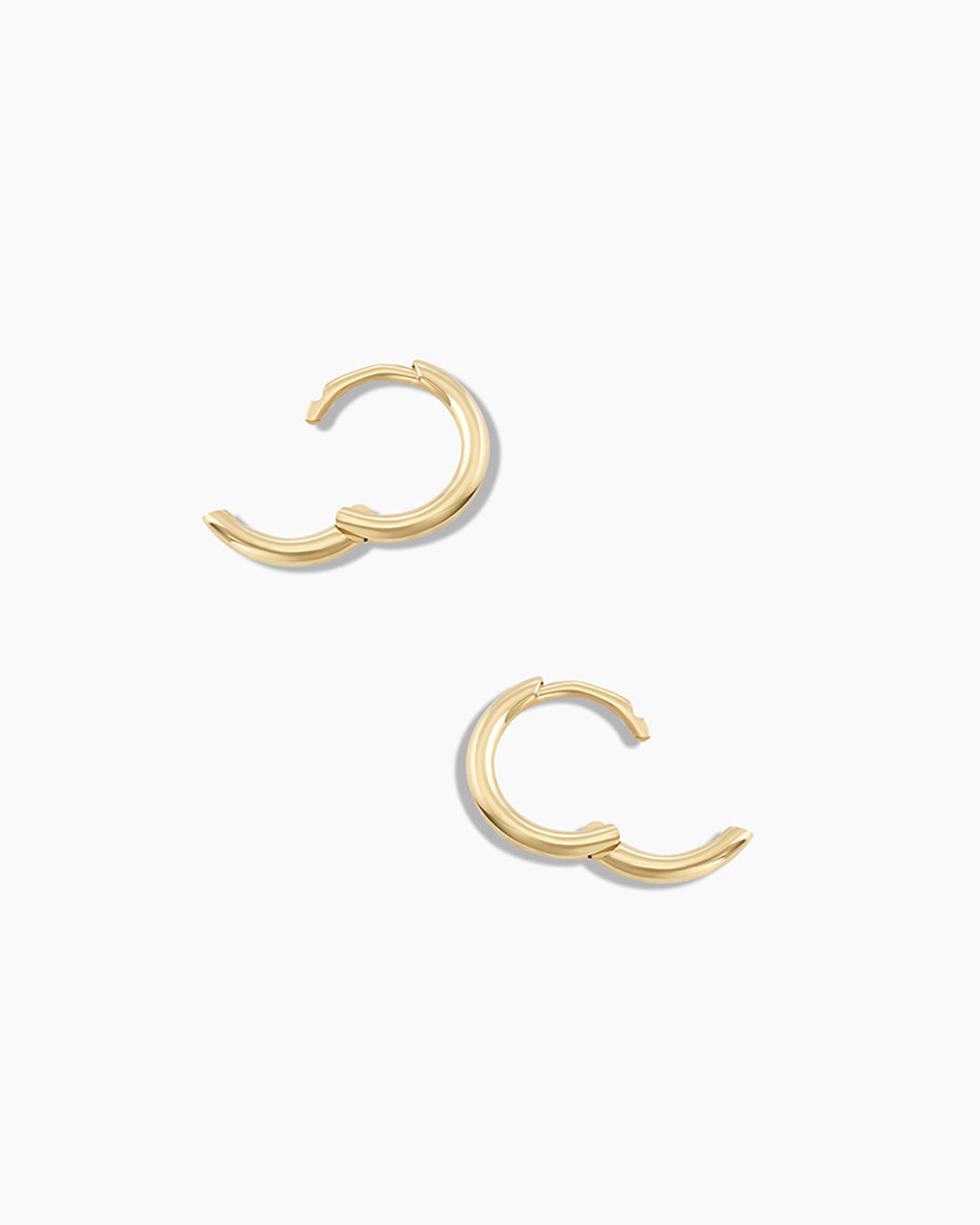 Classic Gold Huggie || option::14k Solid Gold, 8mm