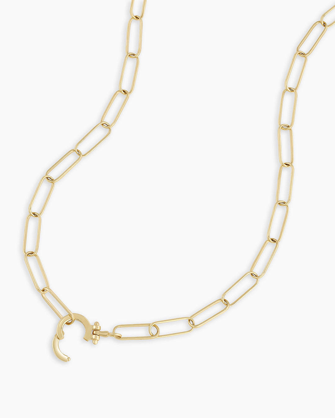 Woman wearing Parker Necklace || option::14k Solid Gold