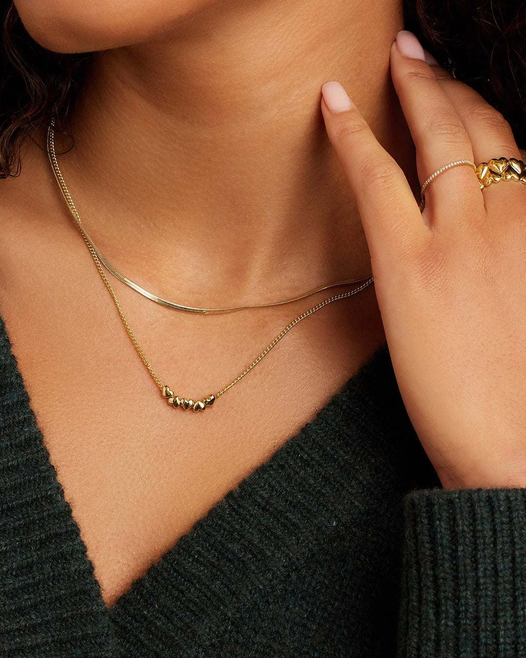 Lou Heart Necklace || option::18k Gold Plated