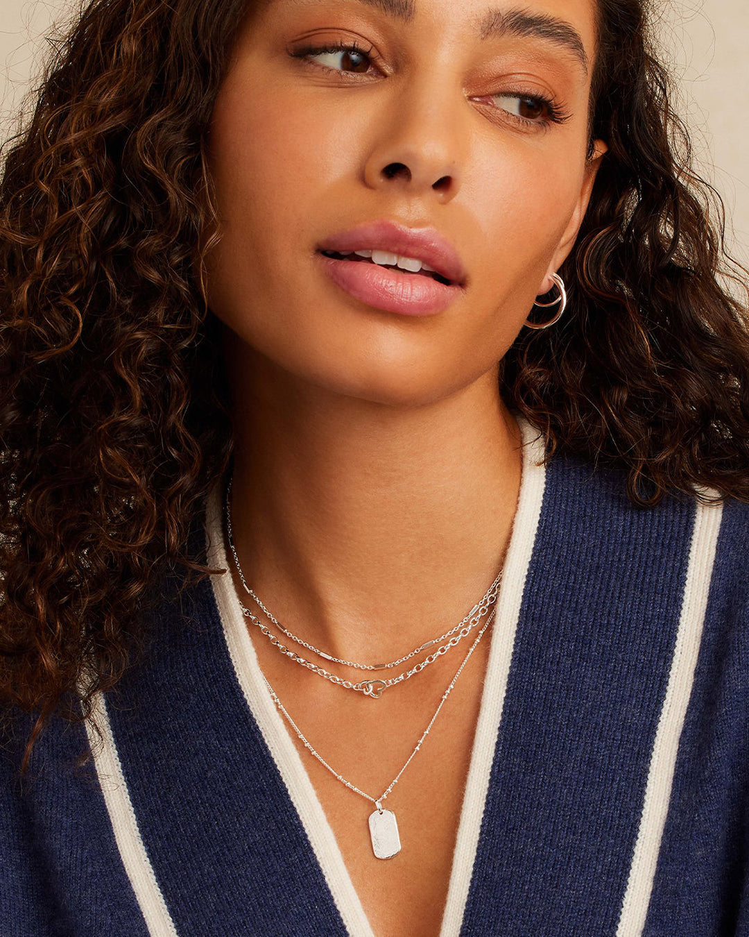 Parker Heart Mini Necklace || option::Silver Plated