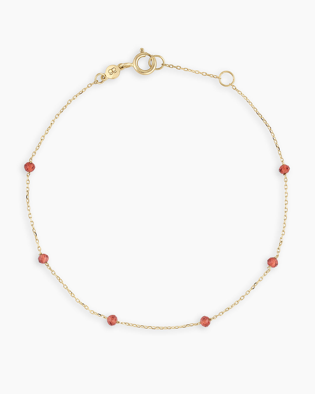 Garnet Newport Bracelet || option::14k Solid Gold, Garnet - January