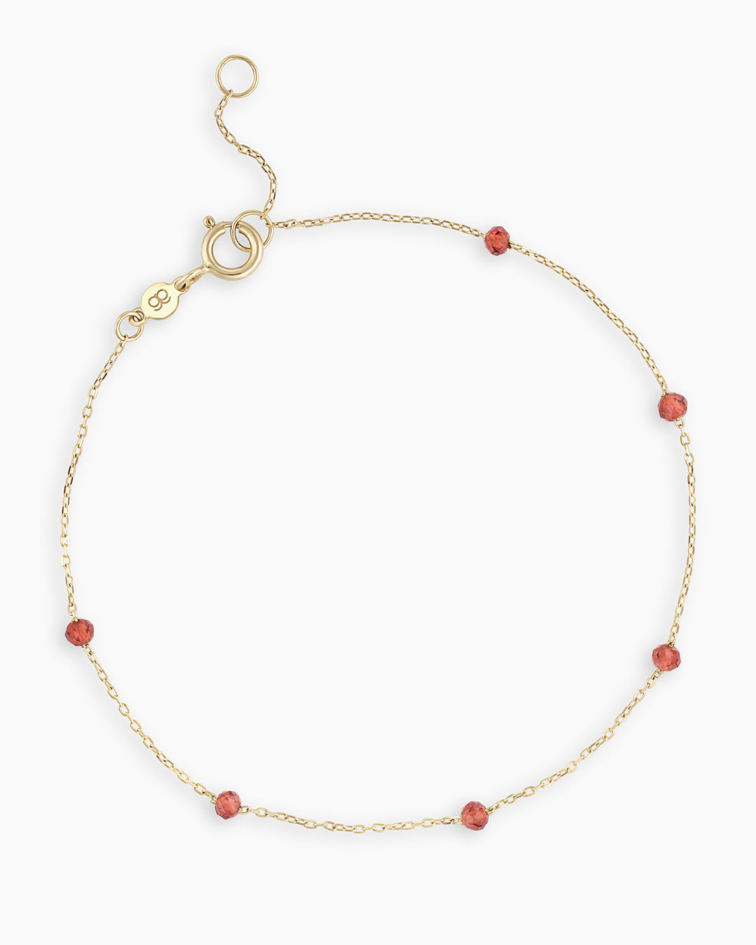 Garnet Newport Bracelet || option::14k Solid Gold, Garnet - January
