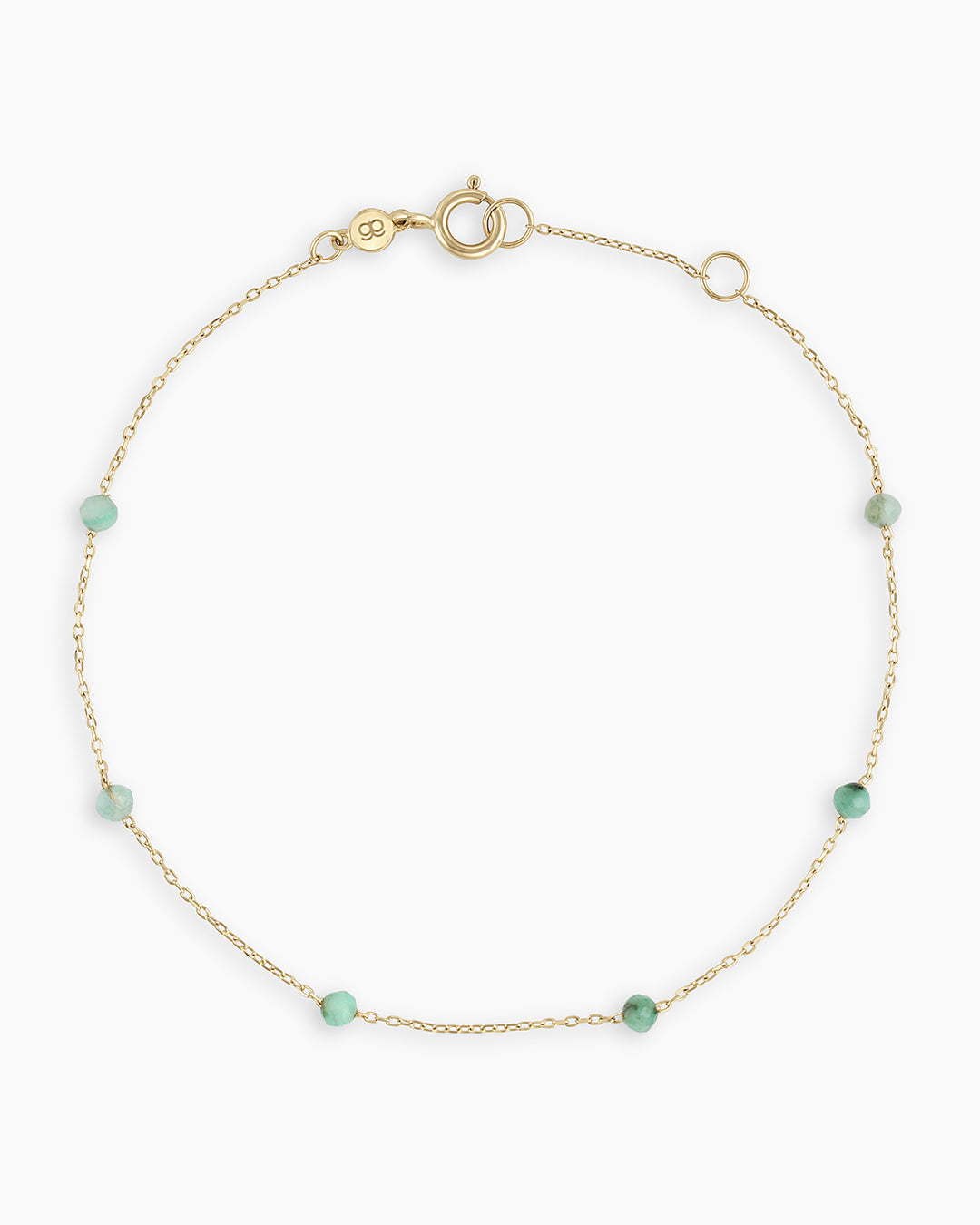 Emerald Newport Bracelet || option::14k Solid Gold, Emerald - May